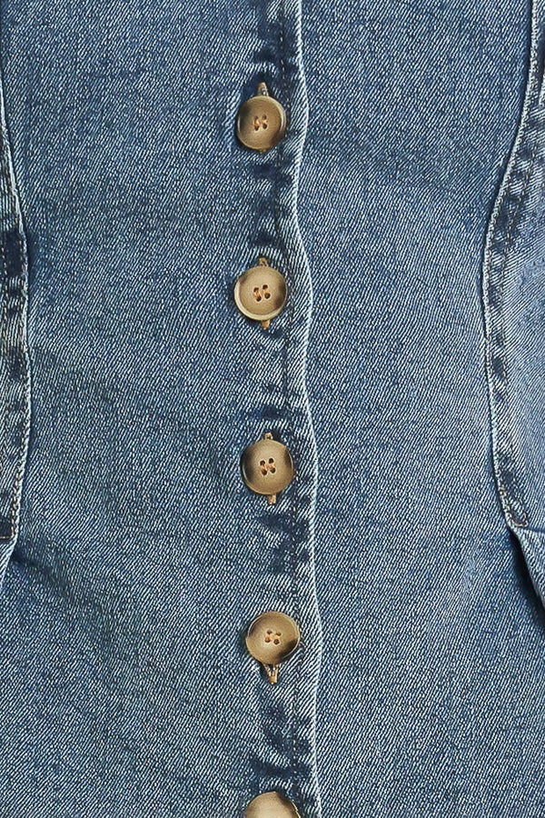 NO SECOND THOUGHT WASHED DENIM TOP