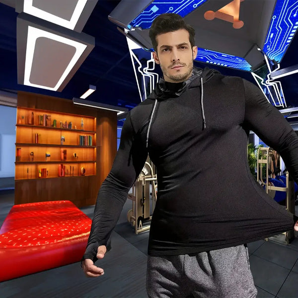 Men’s Tight Slim Sport Hoodie – Running & Fitness